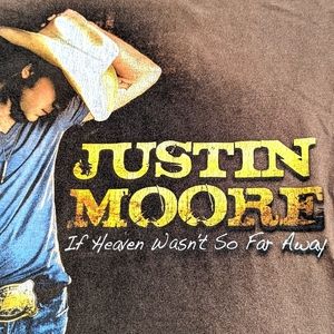 Justin Moore If Heaven Wasn't so Far Away Tee with Tour Cities/States on Back